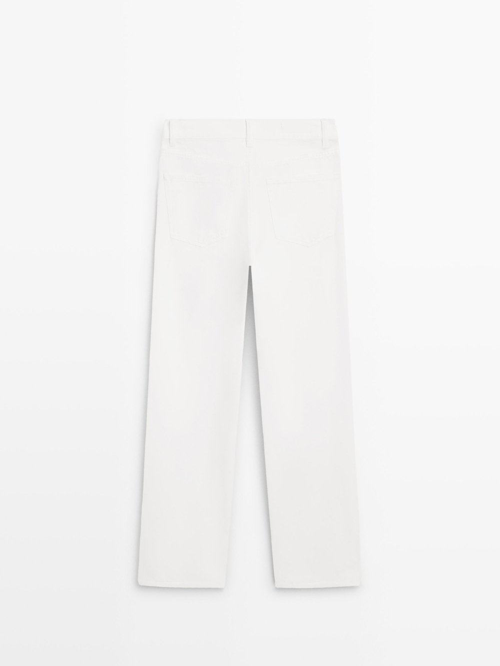 Massimo Dutti Прямые джинсы с высокой талией, белый