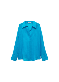 Рубашка из рами с потайными пуговицами