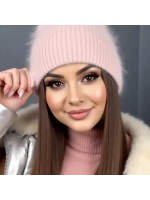 шапка ангора зимняя пушистая вязаная модная