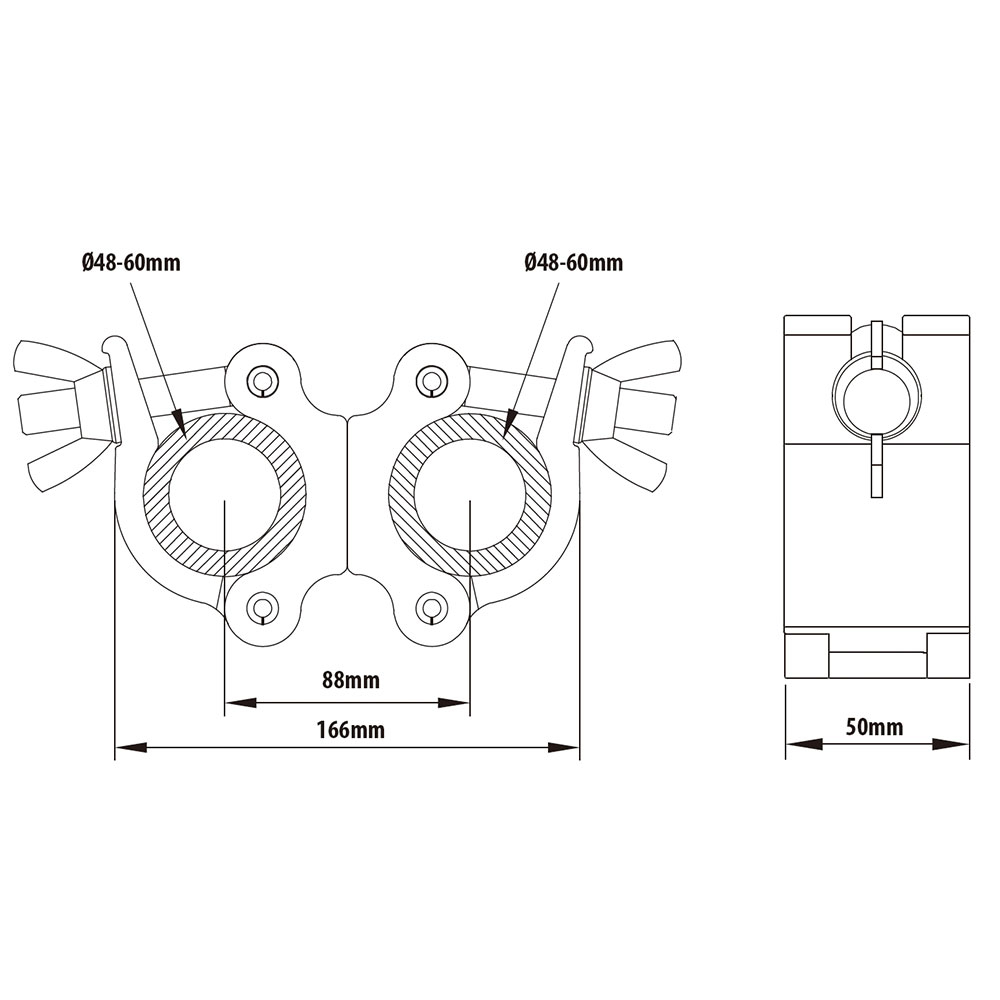 KUPO KCP-852 Mighty Swivel Coupler. Хомут двойной (Ø48-60 + Ø48-60 ↓250)