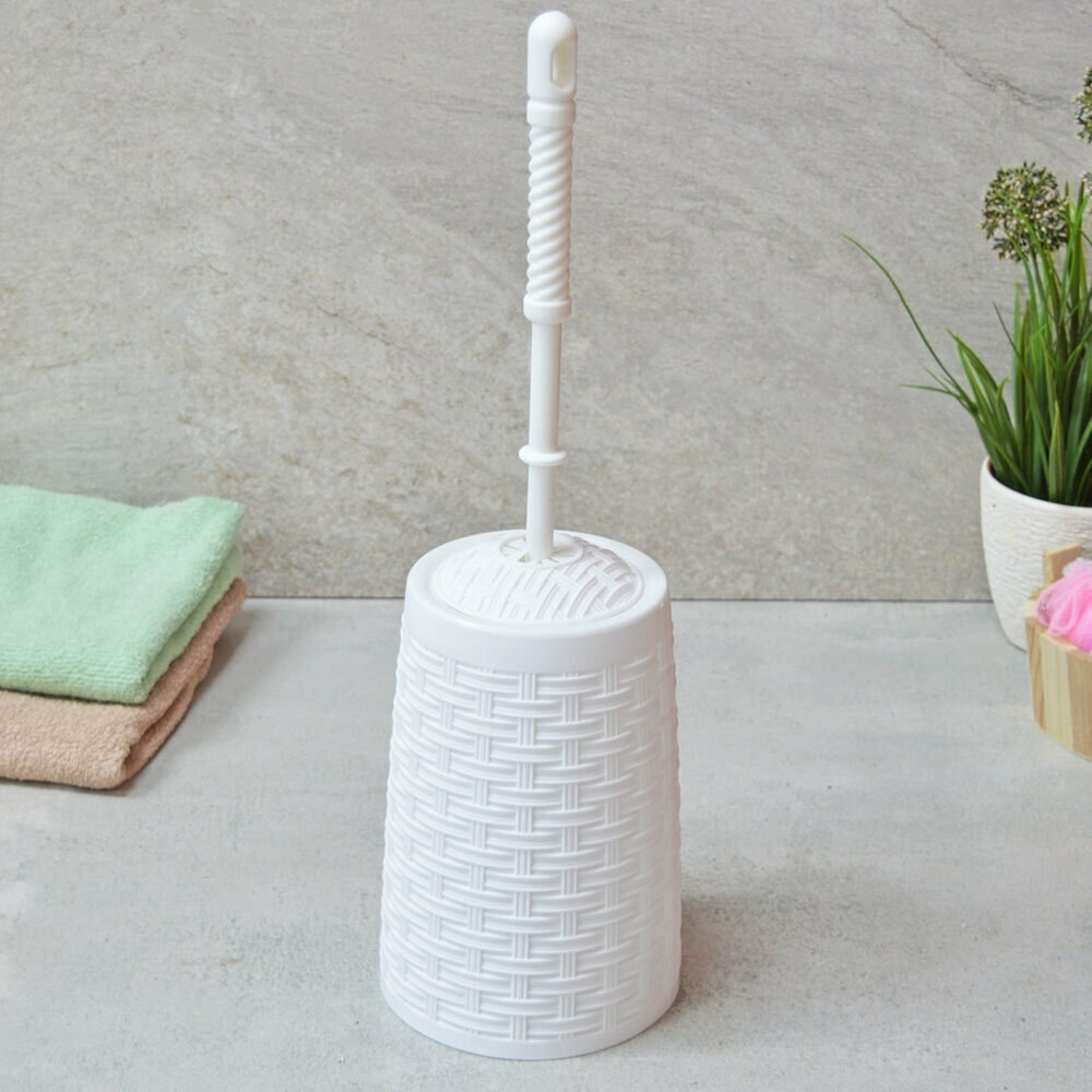 Ерш для туалета с подставкой "Раттан", цвет микс