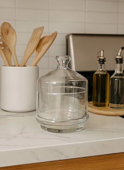 Сахарница из стекла 260 мл. с крышкой