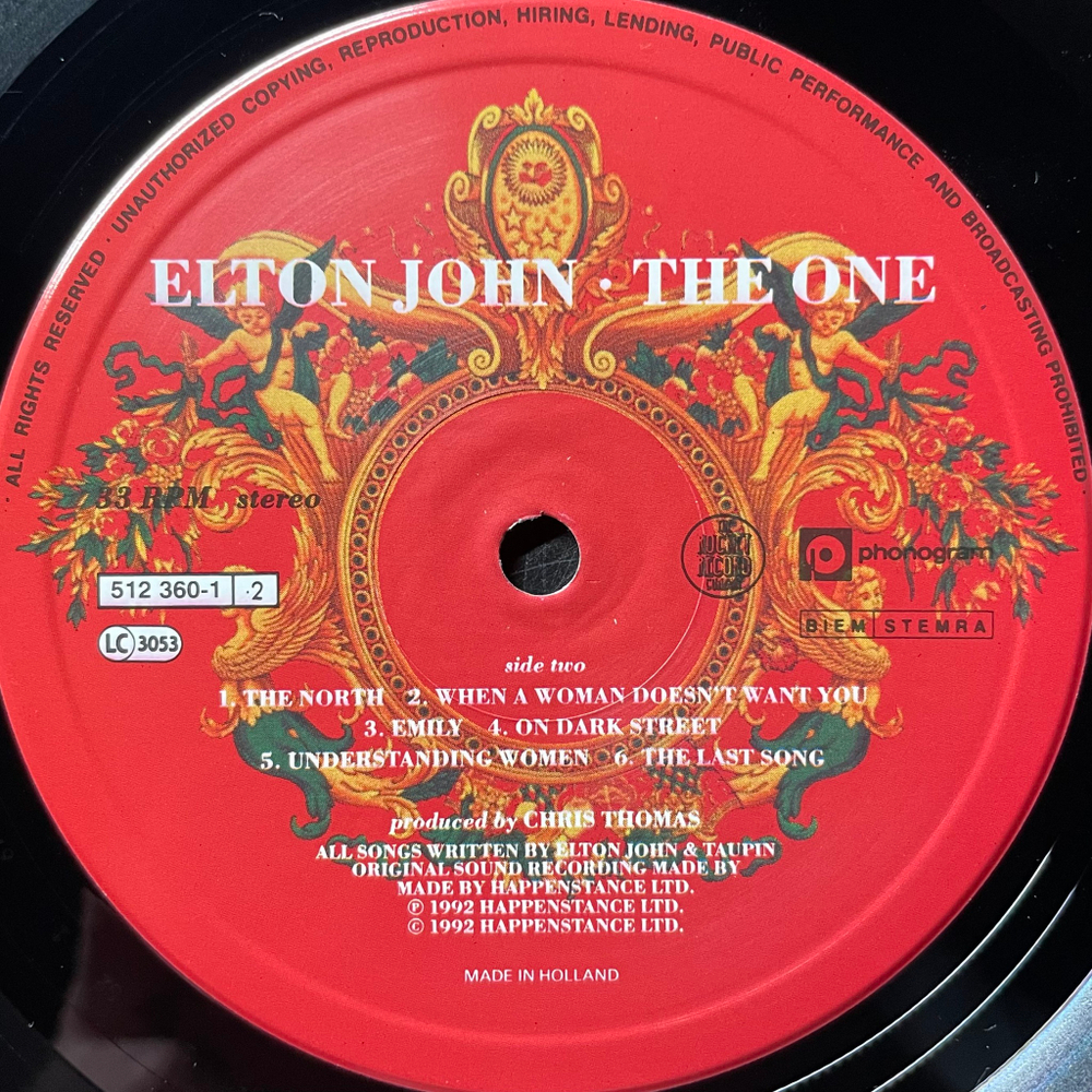 Elton John ‎– The One (Голландия 1992г.)