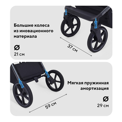 Детская коляска Rant Falcon Soft Therm 3 в 1 с автокреслом Cruise Black Black