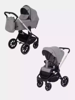 Коляска детская MOWBaby "ZOOM"PU (2в1) RA086 Silver Beige