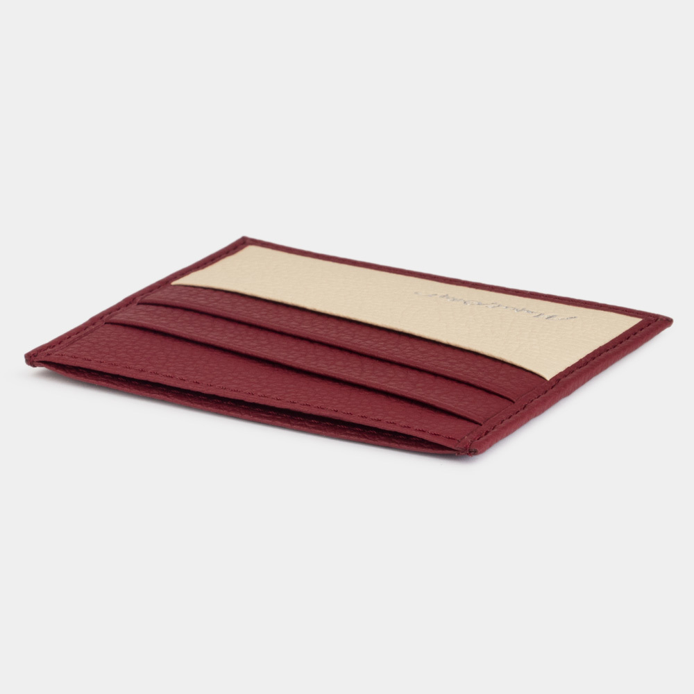 Картхолдер Carte из кожи теленка, вишневого цвета