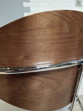 Кресло Nordic B111 металл, дерево, серая ткань