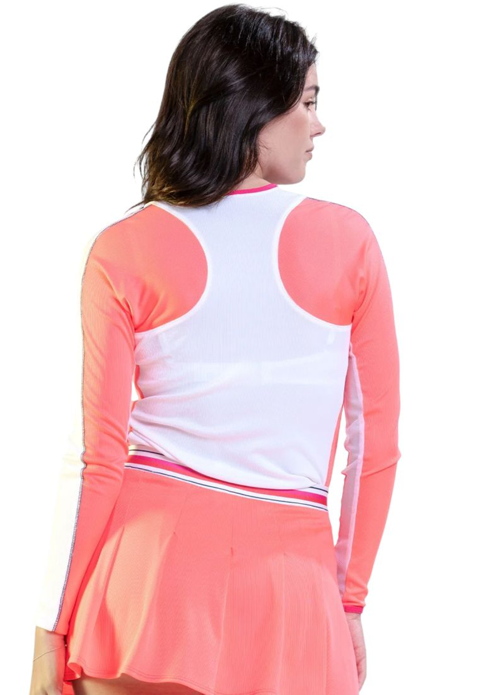 Женская теннисная футболка с длинным рукавом Lucky in Love Topspin Long Sleeve - white