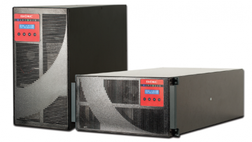 Онлайн ИБП ДКС серии Solo MD, 4000 ВА/3600 Вт, 1/1, Rack 5U, RS-232, EPO, 6xIEC C13, 4xIEC C19 + клеммная колодка, 15x7Ач