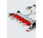 Коллекторная группа Grosseto с расходомерами 1"x¾" 5 выходов, нержавеющая сталь 10 бар универсальный кронштейн, автоматический воздухоотводчик