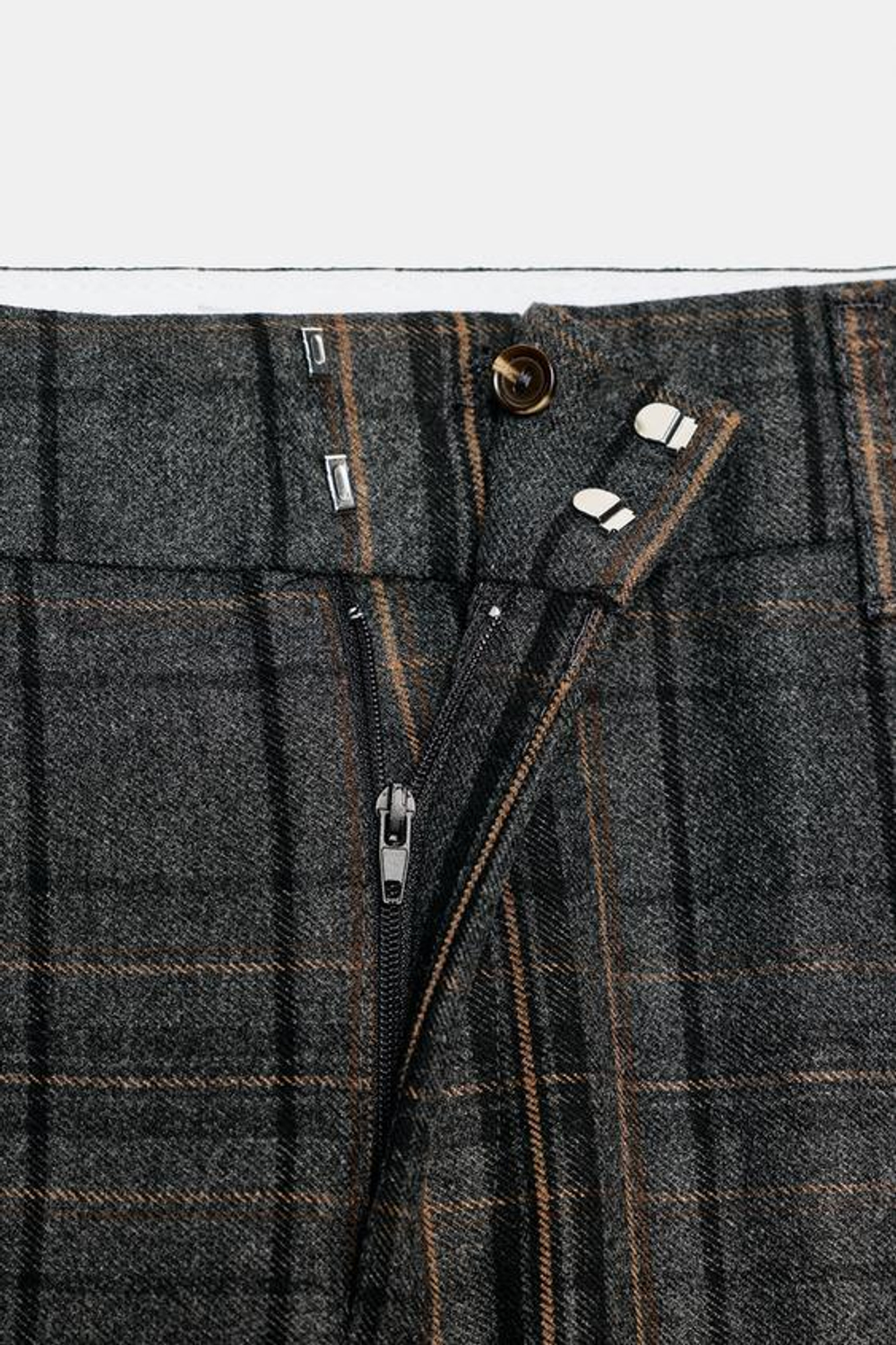 ZARA БРЮКИ В КЛЕТКУ, СЕРЫЙ/НЕЖНО-КОРИЧНЕВЫЙ