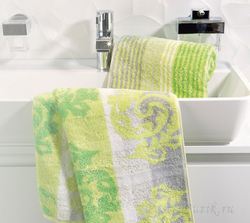 Полотенце 80х150 Cawo Noblesse 1057 Cashmere Jaquard киви