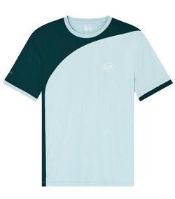 Мужская теннисная футболка EA7 Tennis Pro Crew Neck - blue surf