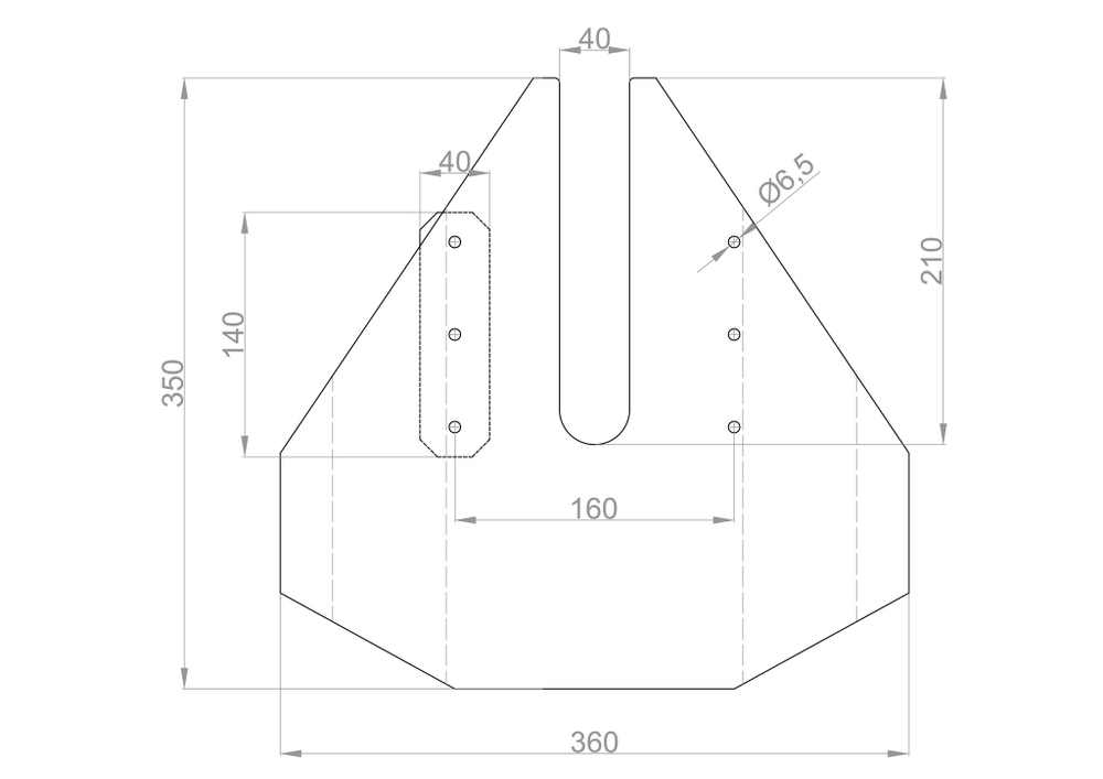 Гидрокрыло AL (Suz DF8-30A, DT9.9-15, Yam 9.9-40), чёрный