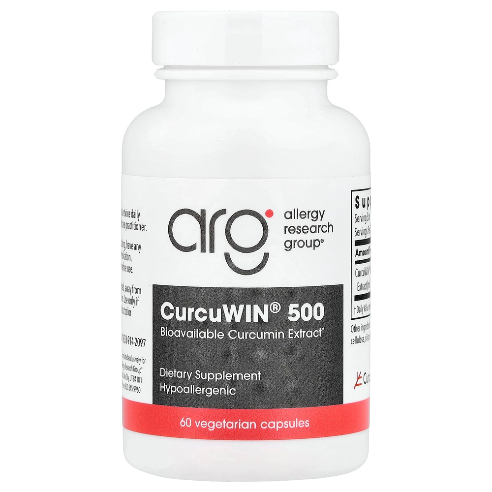 Allergy Research Group, CurcuWIN® 500, 60 вегетарианских капсул (500 мг в 1 капсуле)