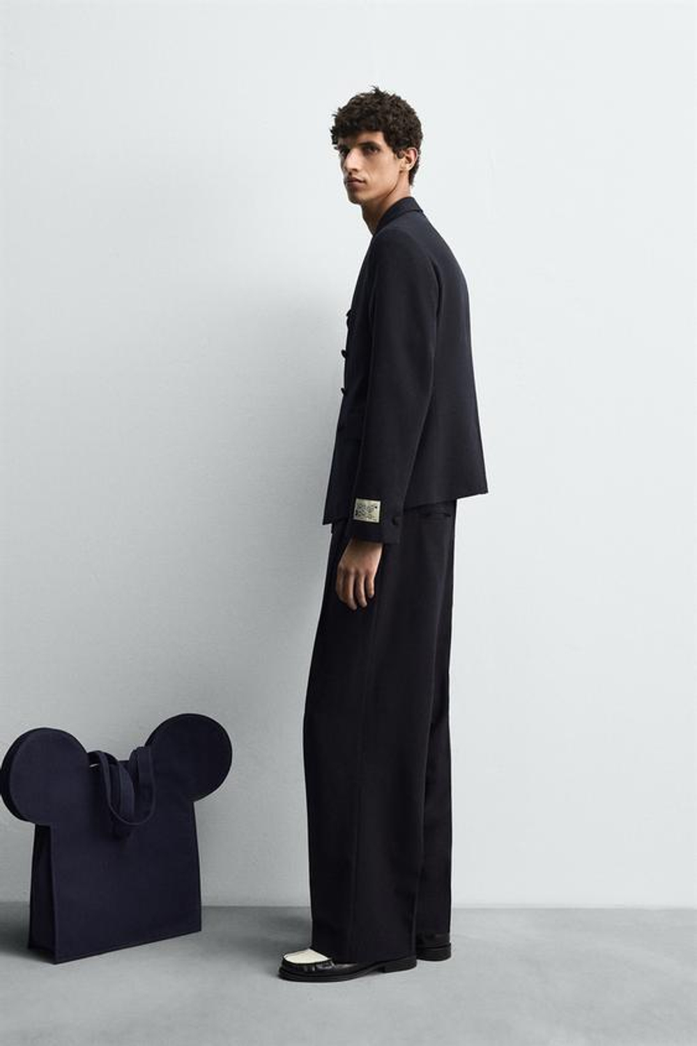 ZARA HARRY LAMBERT X DISNEY ДВУБОРТНЫЙ БЛЕЙЗЕР, МОРСКОЙ СИНИЙ