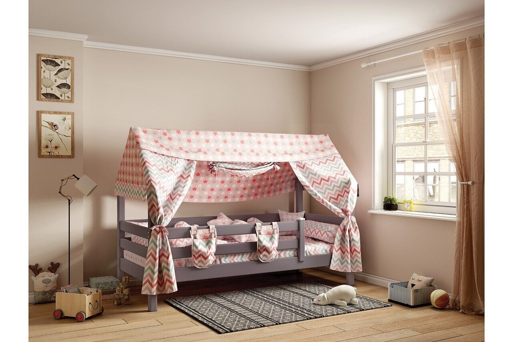 Соня кровать с надстройкой лаванда