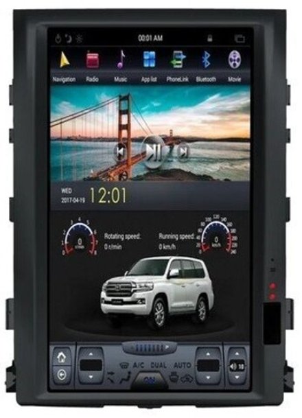 Магнитола для Toyota Land Cruiser 200 2007-2015 (отдельный экран климата) - Carmedia ZF-1806L-Q6 вертикальный экран в стиле "Тесла" на Android 11, 8Гб+128Гб, CarPlay, 4G SIM-слот
