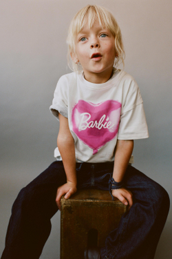 ZARA ФУТБОЛКА С ШАРОМ BARBIE™ MATTEL, ЖЕЛТОВАТО-БЕЛЫЙ
