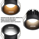 Встраиваемый светодиодный светильник Novotech 359866 NT 12Вт 3000/4000/6000К 100-265В IP20 WIR