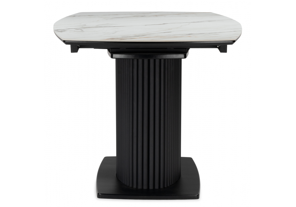 Керамический стол Woodville Фестер 160(205)х90 gilt white, черный