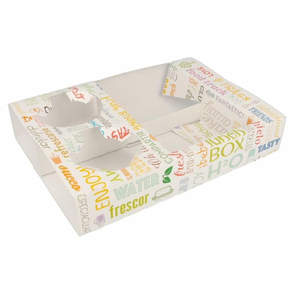 Поднос для фаст-фуда Parole, отделения на 2 стакана + 2 блюда, 26*19*5 см, 50 шт/уп, Gar