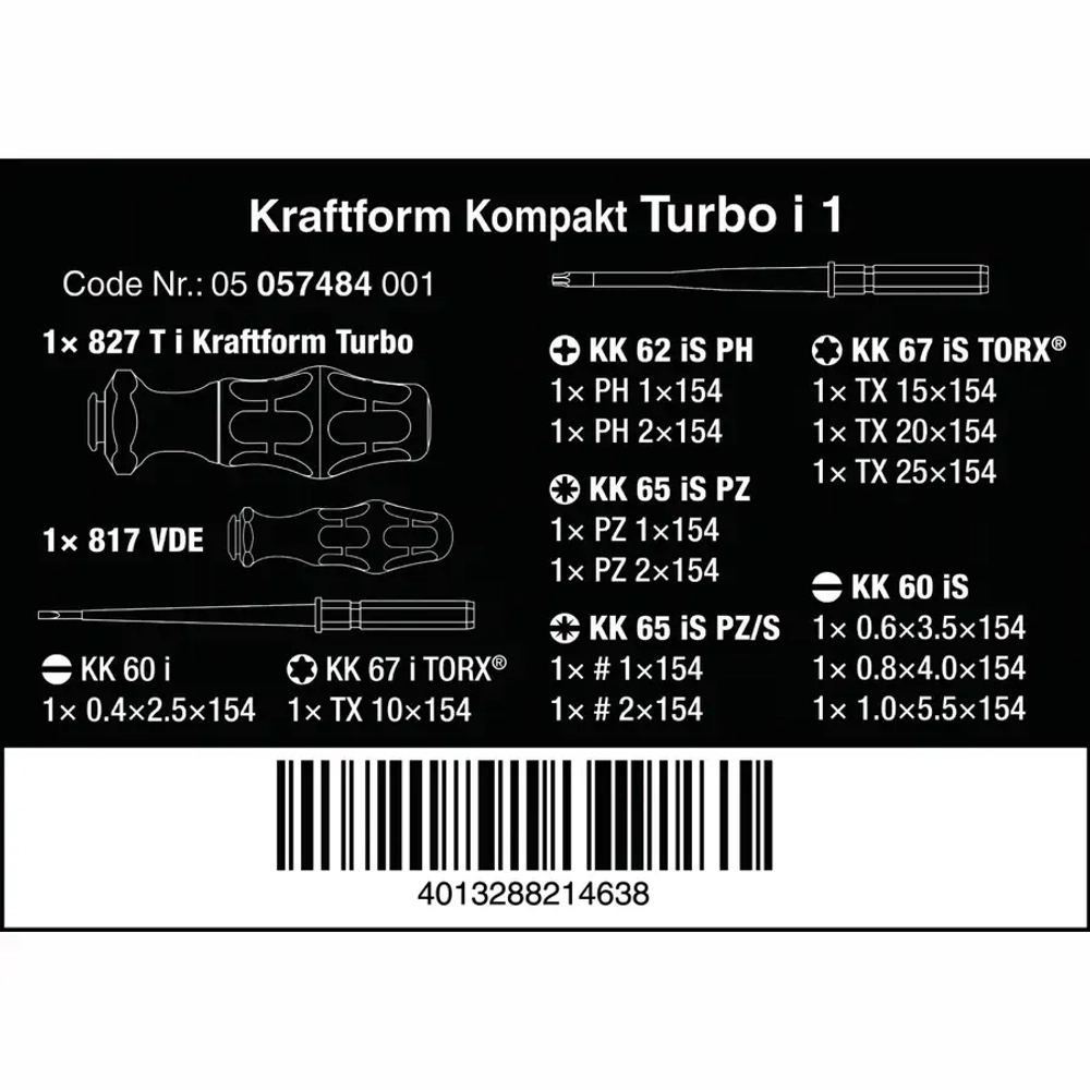 Набор Kraftform Kompakt Turbo i 1 VDE WERA 05057484001