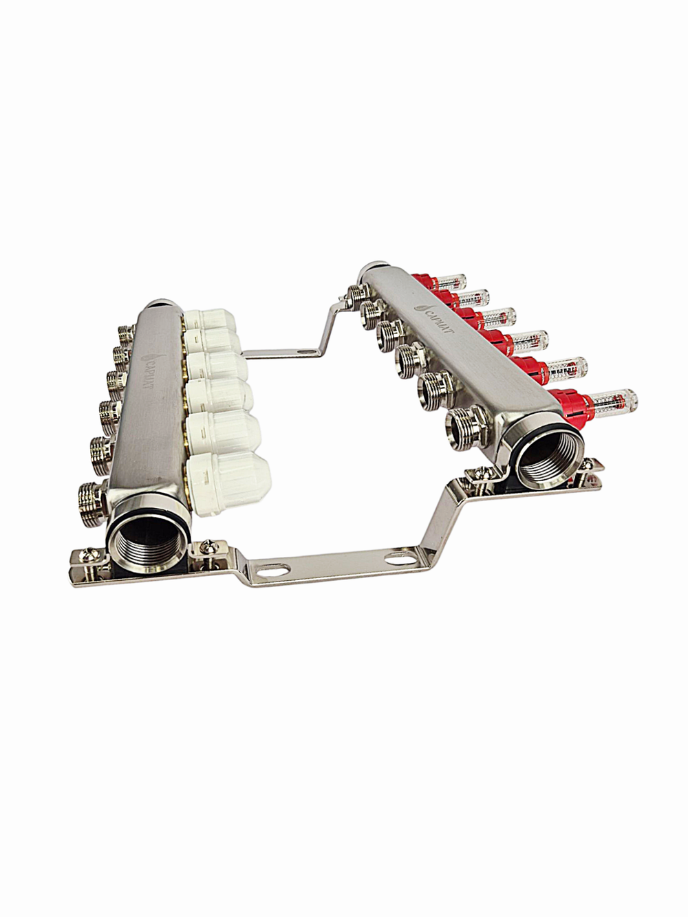 Коллекторная группа с расходомерами САРМАТ 1"x3/4" 6 вых. нерж SS2000 (CN)