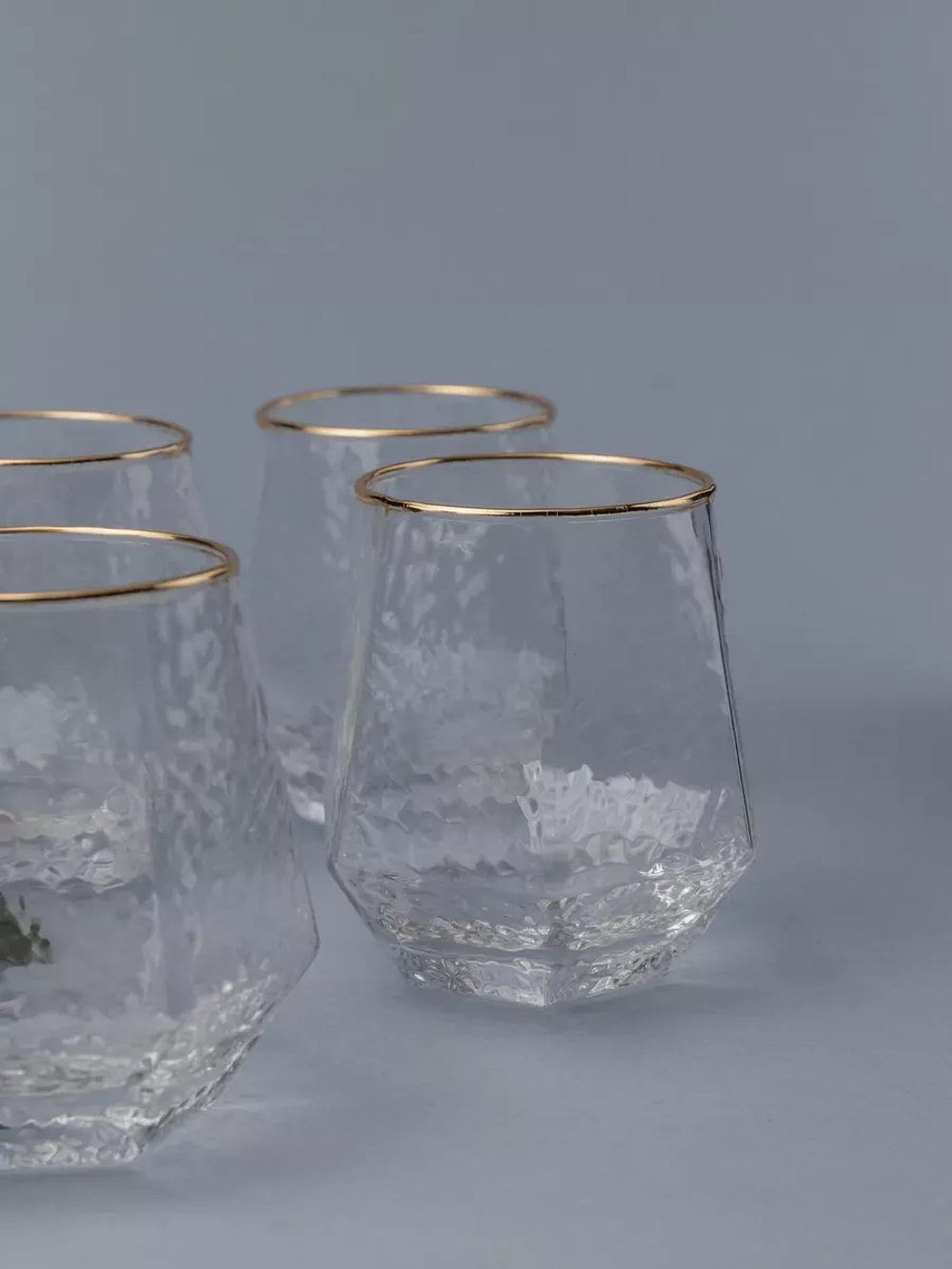 Набор шестигранных бокалов с рифленым стеклом 6 шт 300 мл.