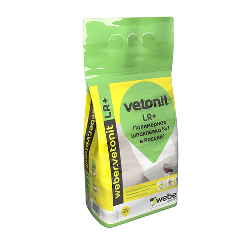 Шпаклевка финишная Weber Vetonit LR+, для сухих помещений, 5 кг