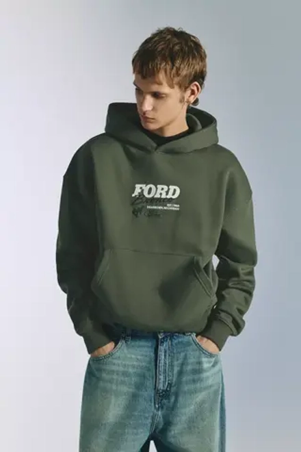 PULL&BEAR Толстовка Ford Bronco, хаки