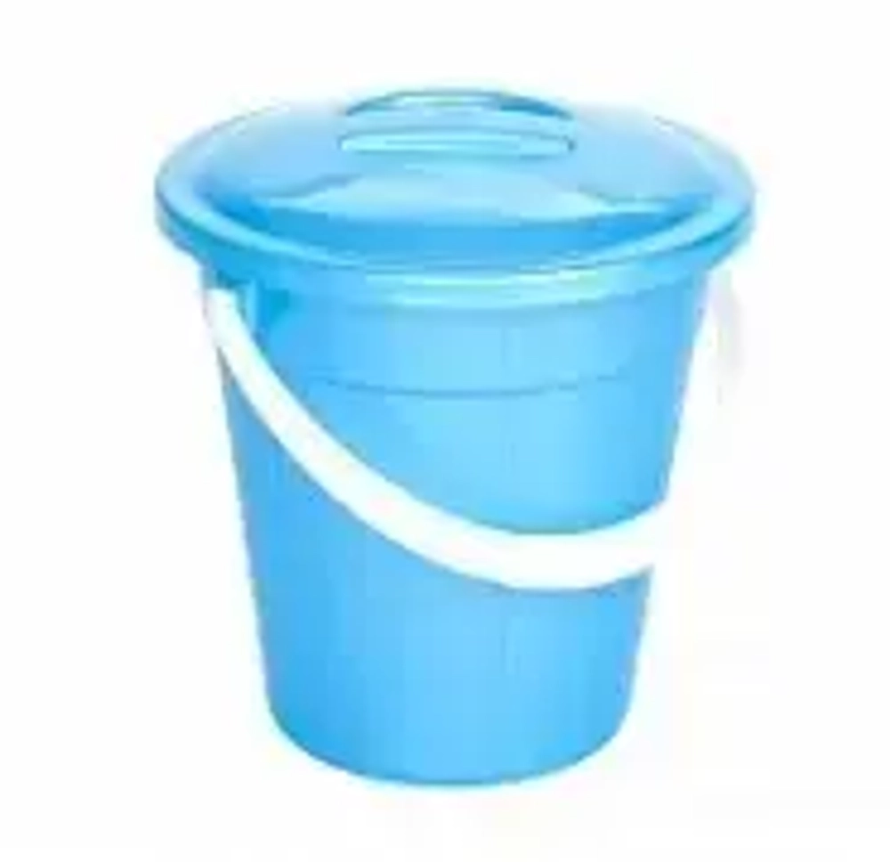 Ведро с крышкой Лайт 10л голубое