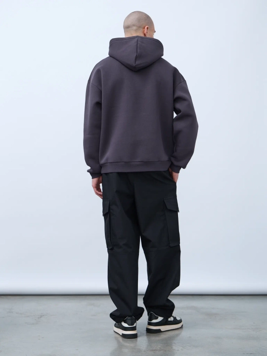 Худи оверсайз с начесом (графит)