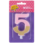 Свечи-цифры с глиттером 7,5 см