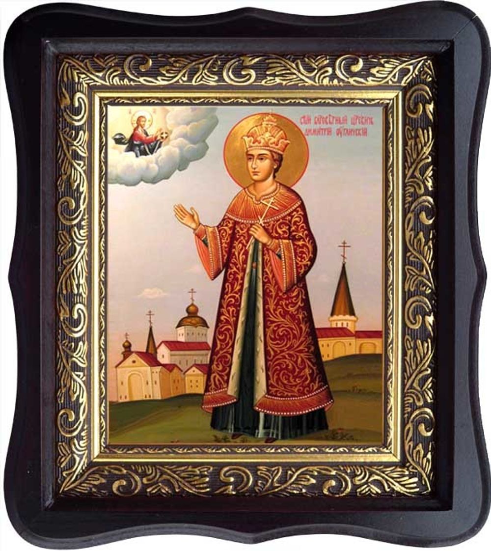 Димитрий Угличский и Московский Святой Благоверный Царевич. Икона на холсте.