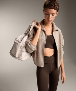 Oysho Вязаная куртка с воротником в рубчик, серо-коричневый