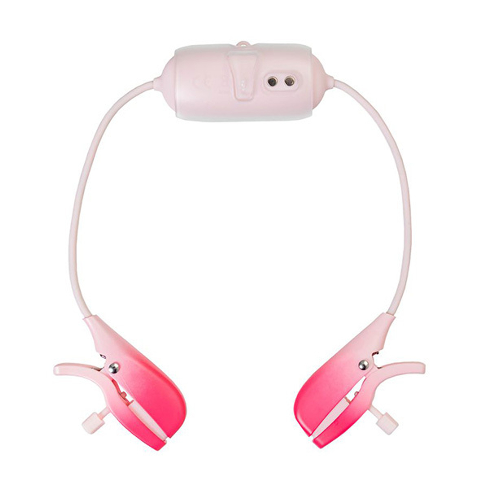 Розовый вибромассажер для сосков с управлением через приложение Lovense Gemini App Controlled Vibrating Nipple Clamps Clit Clamps LE-27