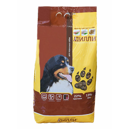 Дилли корм сухой для собак рагу из курицы с рисом