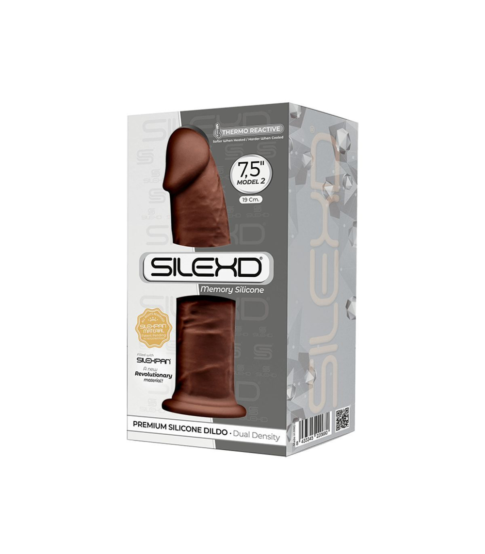 Коричневый фаллоимитатор SILEXD Model 2 - 19 см. (Цвет: коричневый)