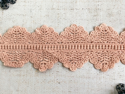 Кружево матовое плетеное, ш. 9,1 см, персиковый