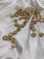 Пуговицы бежевые луна золото на скрытой ножке