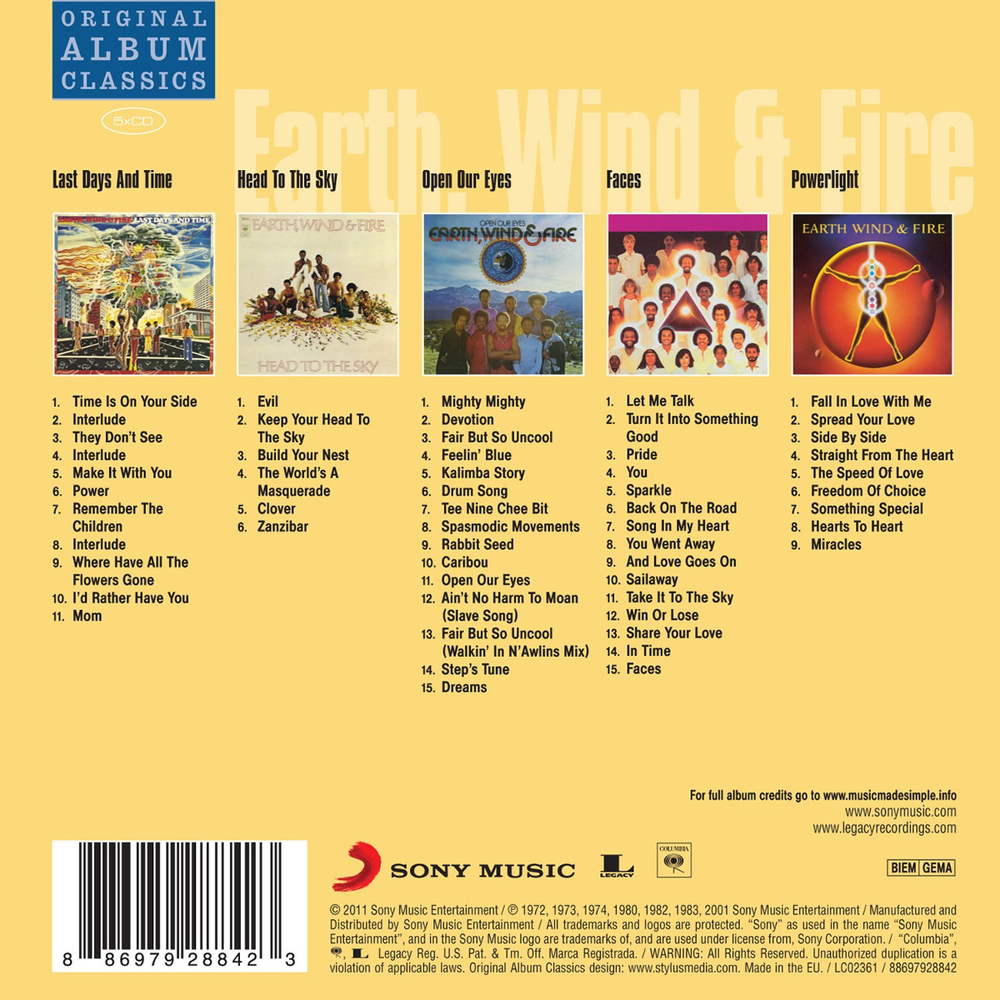 Earth, Wind & Fire / Original Album Classics, Vol.2 (5CD)