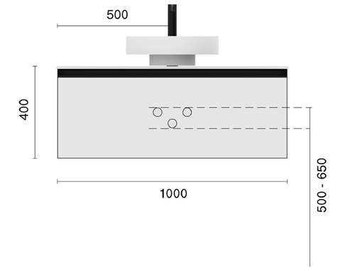 Armadi Art Комплект QUATRO 100 тумба+раковина чаша Nero Marquina