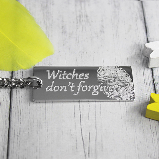 Серебряный брелок Horizon с гравировкой отпечатка пальца на заказ (ручная работа)