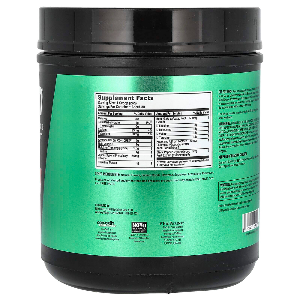 JYM Supplement Science, Pre JYM, высокоэффективное средство перед тренировкой, без стимуляторов, арбуз и клубника, 720 г (1,6 фунта)