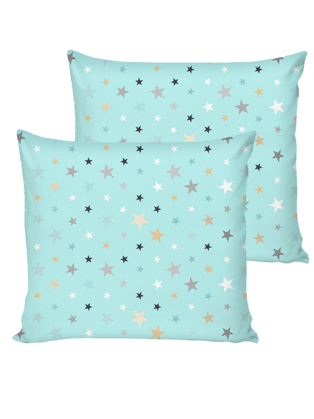 Наволочка комплект 2шт бязь Сказка "Звезды (мята)" 70x70 см на молнии
