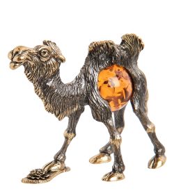 Народные промыслы AM- 236 Фигурка «Верблюд» (латунь, янтарь)
