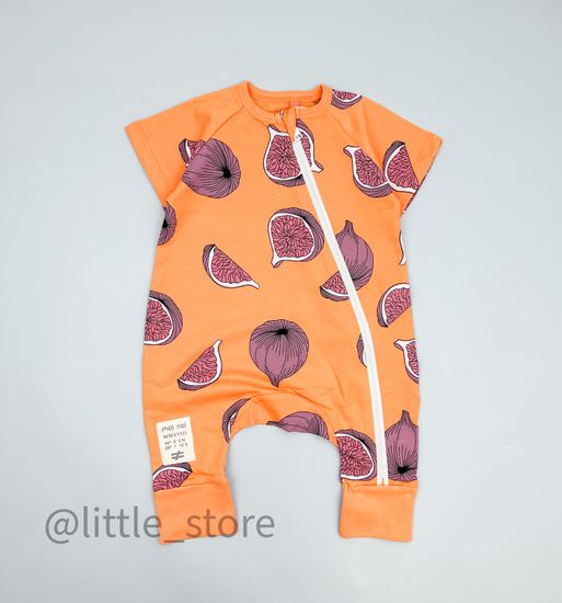 Комбинезон из футера(тонкого) Moi Noi, Инжир на оранжевом