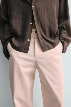 ZARA БРЮКИ ЧИНОС RELAXED FIT, ЦВЕТ РОЗОВОГО ДЕРЕВА