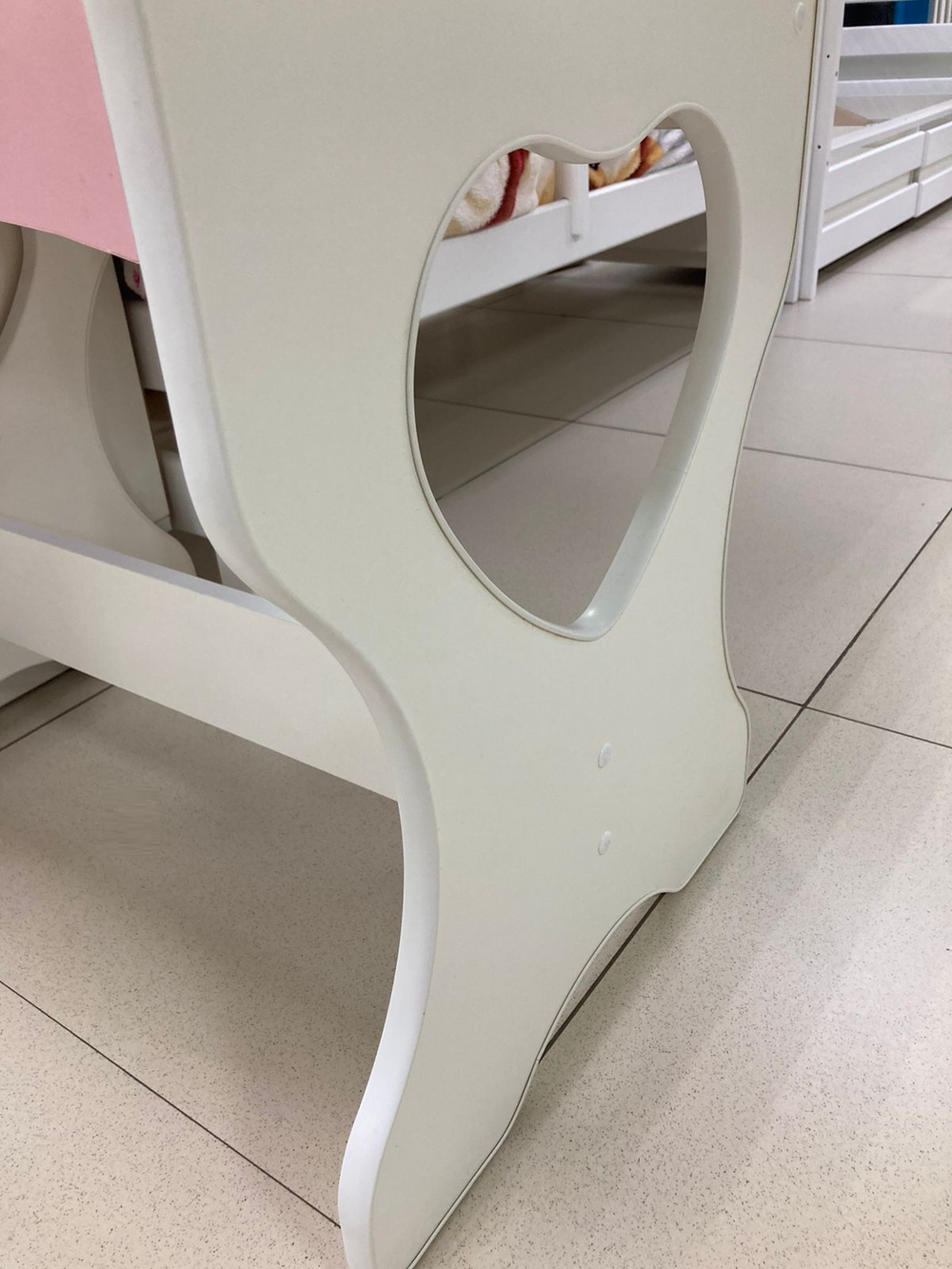 Туалетный столик Овал белый/розовый